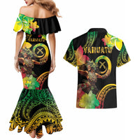 Halo Vanuatu Couples Matching Mermaid Dress and Hawaiian Shirt Beautiful Woman Dancing LT05 - Polynesian Pride