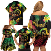 Halo Vanuatu Family Matching Off Shoulder Short Dress and Hawaiian Shirt Beautiful Woman Dancing