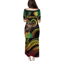 Halo Vanuatu Family Matching Puletasi and Hawaiian Shirt Beautiful Woman Dancing LT05 - Polynesian Pride