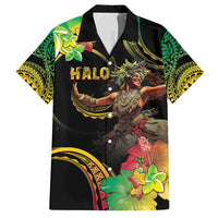Halo Vanuatu Family Matching Tank Maxi Dress and Hawaiian Shirt Beautiful Woman Dancing LT05 Dad's Shirt - Short Sleeve Black - Polynesian Pride