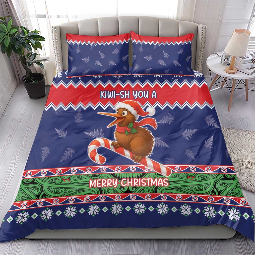 New Zealand Christmas Bedding Set Kiwi-sh You A Merry Christmas - Polynesian Pride