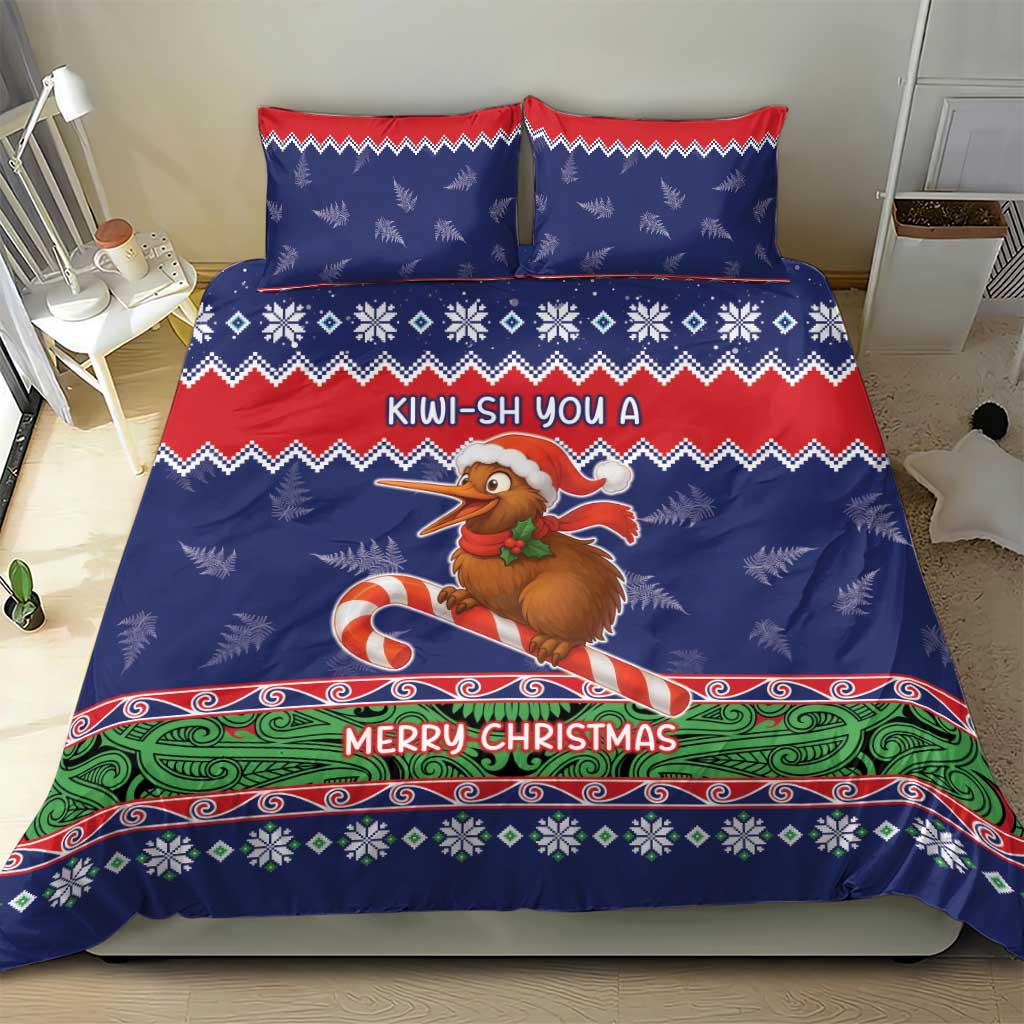 New Zealand Christmas Bedding Set Kiwi-sh You A Merry Christmas - Polynesian Pride