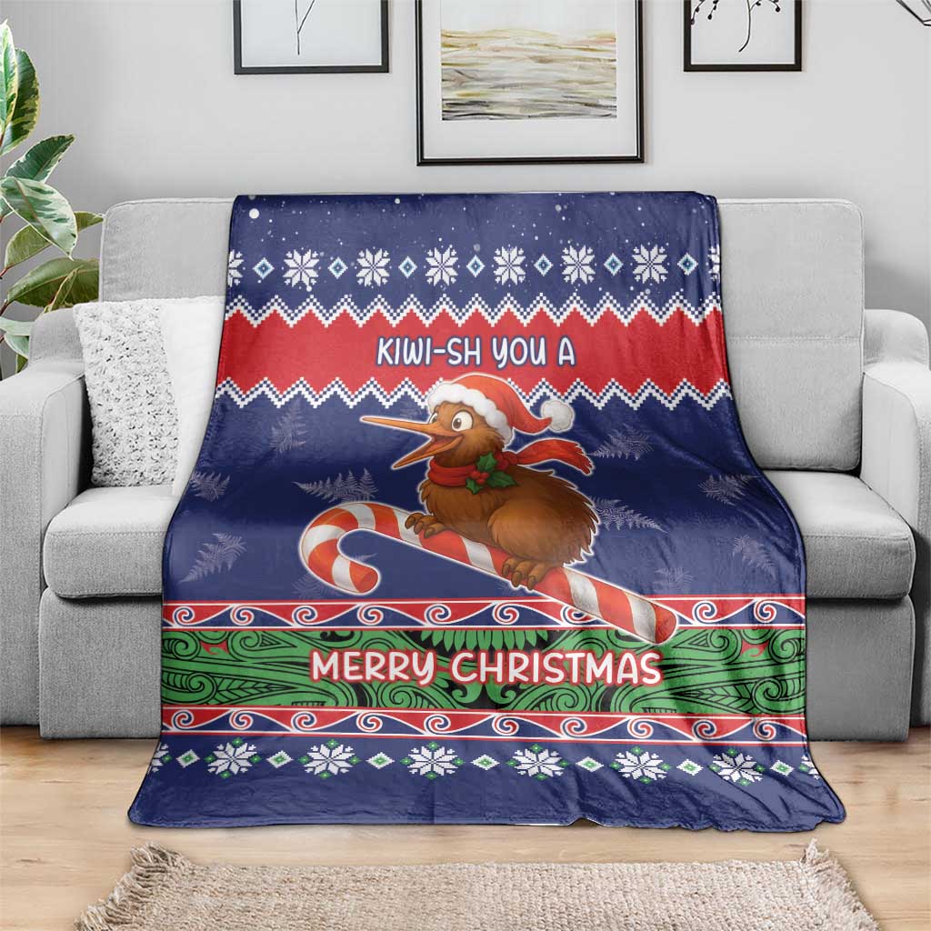 New Zealand Christmas Blanket Kiwi-sh You A Merry Christmas - Polynesian Pride