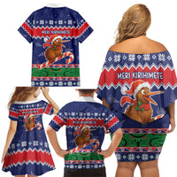 New Zealand Christmas Family Matching Off Shoulder Short Dress and Hawaiian Shirt Kiwi-sh You A Merry Christmas - Polynesian Pride