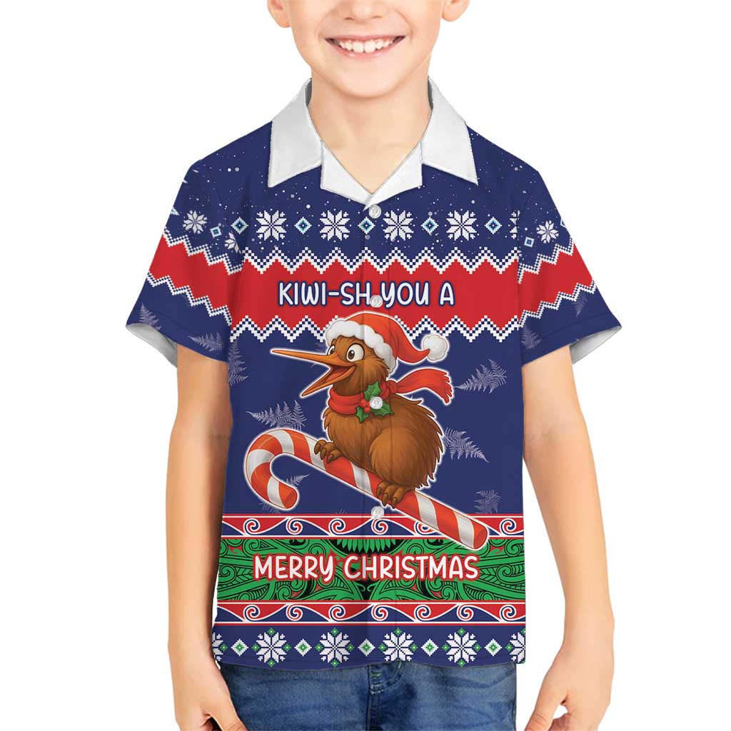 New Zealand Christmas Family Matching Tank Maxi Dress and Hawaiian Shirt Kiwi-sh You A Merry Christmas - Polynesian Pride