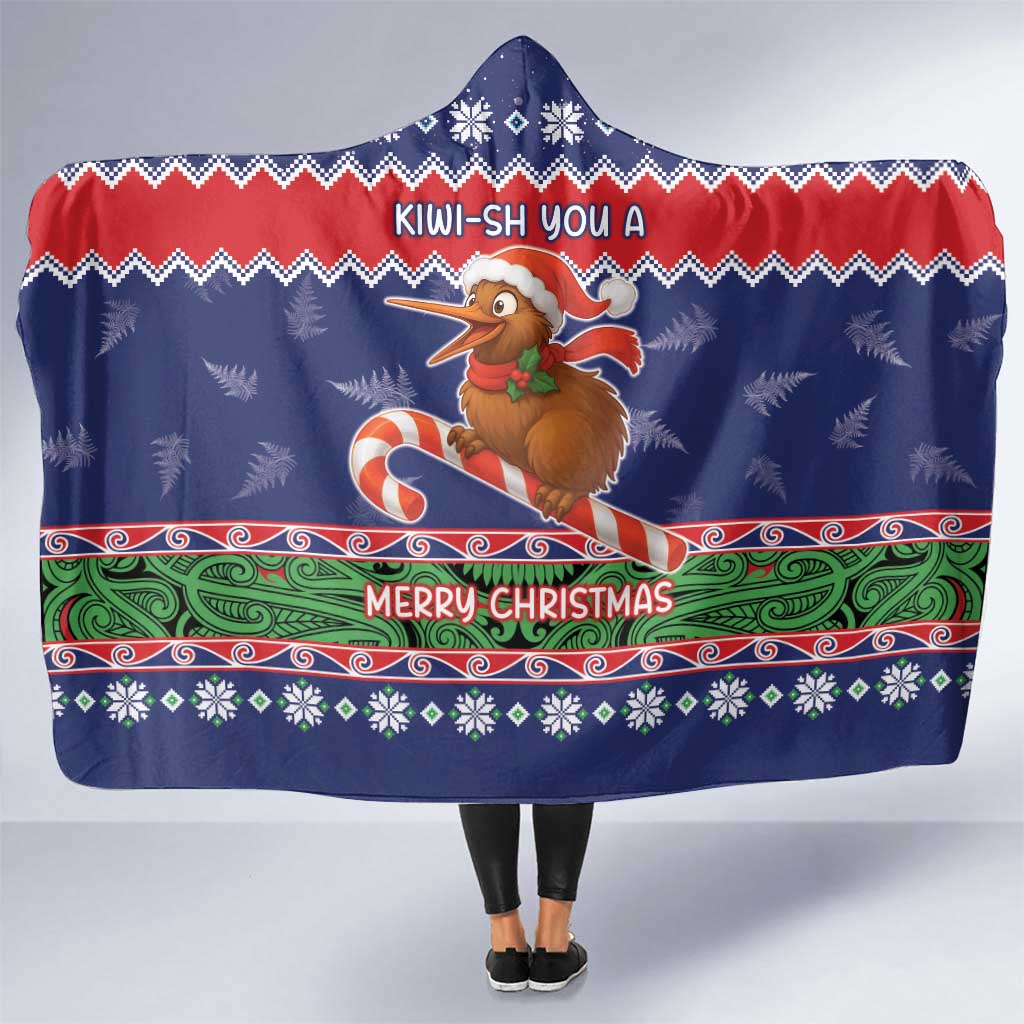 New Zealand Christmas Hooded Blanket Kiwi-sh You A Merry Christmas - Polynesian Pride