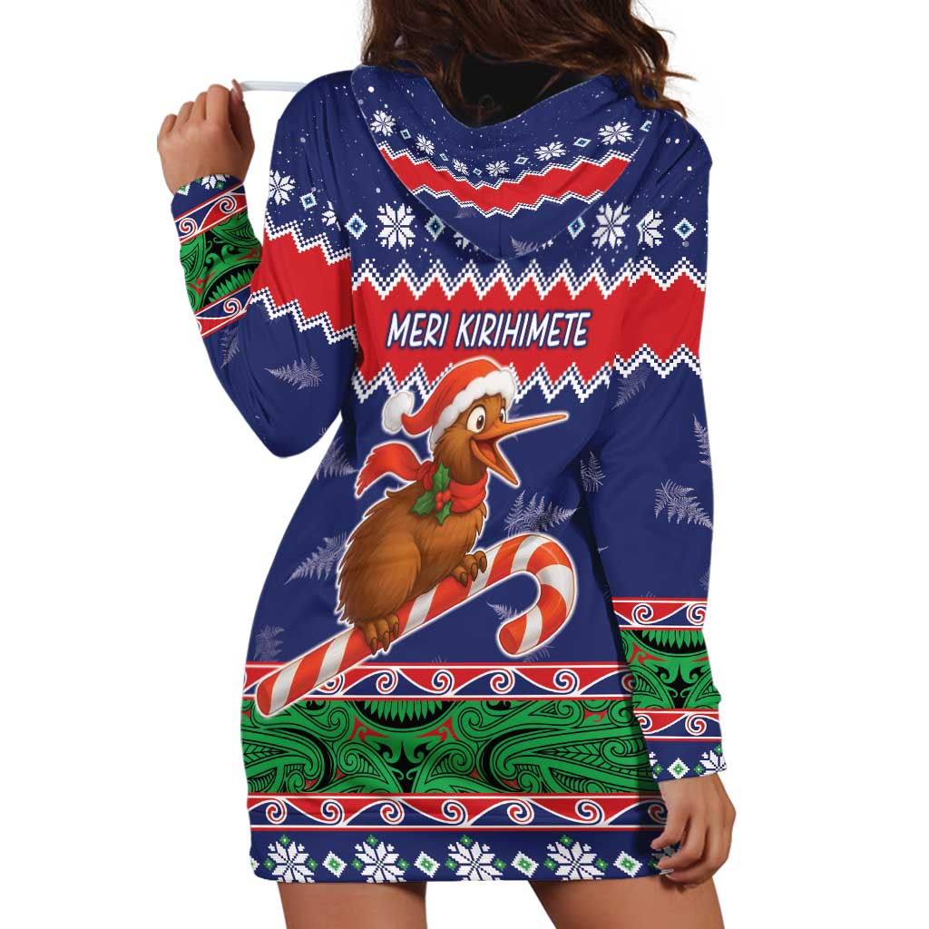 New Zealand Christmas Hoodie Dress Kiwi-sh You A Merry Christmas - Polynesian Pride