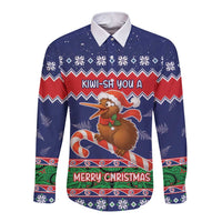 New Zealand Christmas Long Sleeve Button Shirt Kiwi-sh You A Merry Christmas - Polynesian Pride