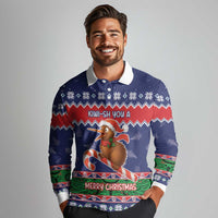 New Zealand Christmas Long Sleeve Polo Shirt Kiwi-sh You A Merry Christmas - Polynesian Pride