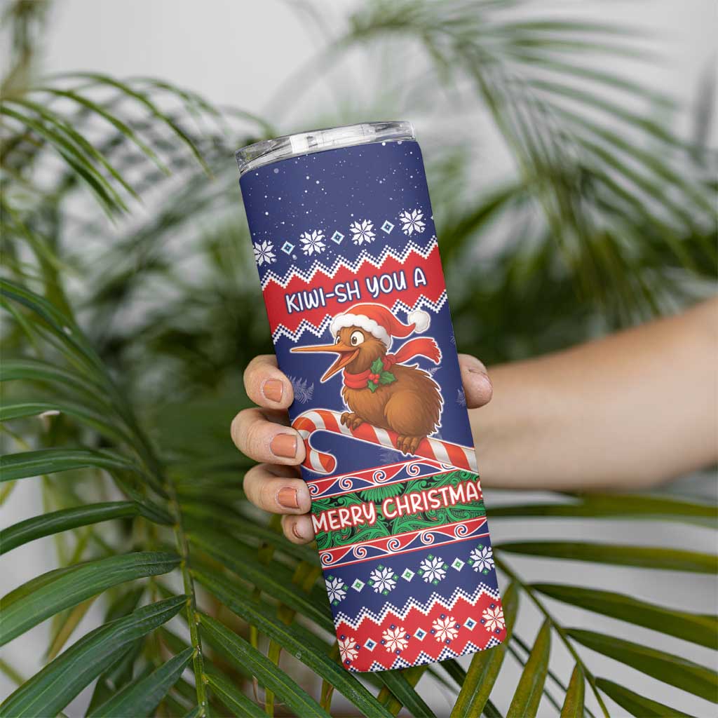 New Zealand Christmas Skinny Tumbler Kiwi-sh You A Merry Christmas - Polynesian Pride