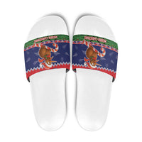 New Zealand Christmas Slide Sandals Kiwi-sh You A Merry Christmas - Polynesian Pride