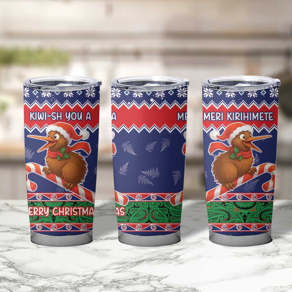 New Zealand Christmas Tumbler Cup Kiwi-sh You A Merry Christmas - Polynesian Pride