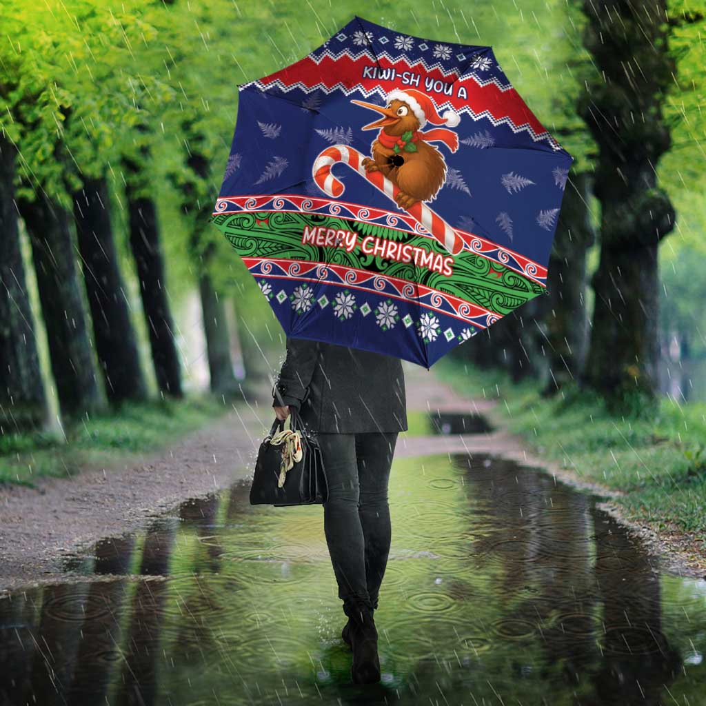 New Zealand Christmas Umbrella Kiwi-sh You A Merry Christmas - Polynesian Pride