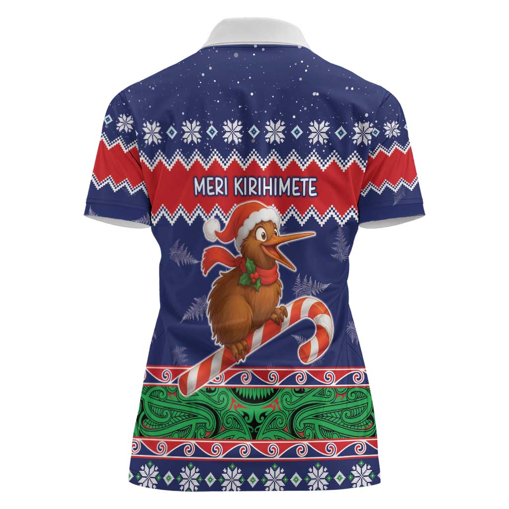New Zealand Christmas Women Polo Shirt Kiwi-sh You A Merry Christmas - Polynesian Pride