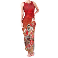 Hawaii Funny Christmas Family Matching Tank Maxi Dress and Hawaiian Shirt Santa Surfing With Tapa Pattern - Polynesian Pride