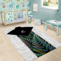 New Zealand Fern Rugby Area Rug World Cup 2023 Paua Shell Maori Pattern LT05 - Polynesian Pride