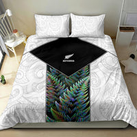 New Zealand Fern Rugby Bedding Set World Cup 2023 Paua Shell Maori Pattern LT05 - Polynesian Pride