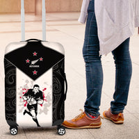 New Zealand Player Rugby Luggage Cover World Cup 2023 Maori Pattern LT05 Black - Polynesian Pride