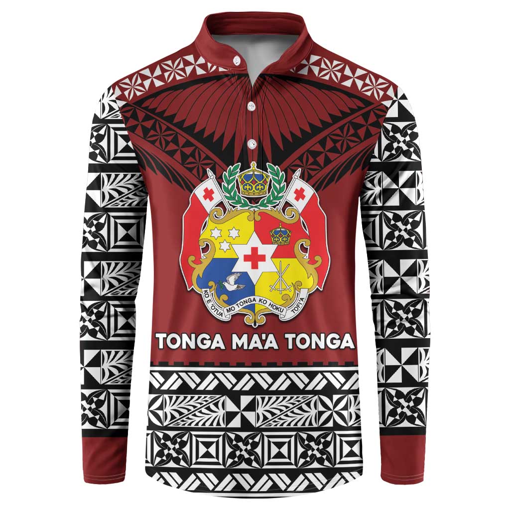 Personalised Tonga Constitution Day Button Sweatshirt Tongan Kupesi Ngatu Pattern