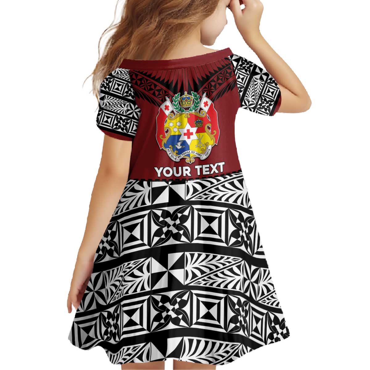 Personalised Tonga Constitution Day Family Matching Off The Shoulder Long Sleeve Dress and Hawaiian Shirt Tongan Kupesi Ngatu Pattern LT05 - Polynesian Pride