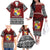 Personalised Tonga Constitution Day Family Matching Off The Shoulder Long Sleeve Dress and Hawaiian Shirt Tongan Kupesi Ngatu Pattern