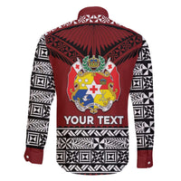 Personalised Tonga Constitution Day Family Matching Off The Shoulder Long Sleeve Dress and Hawaiian Shirt Tongan Kupesi Ngatu Pattern LT05 - Polynesian Pride
