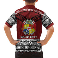 Personalised Tonga Constitution Day Family Matching Off Shoulder Maxi Dress and Hawaiian Shirt Tongan Kupesi Ngatu Pattern