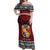 Personalised Tonga Constitution Day Off Shoulder Maxi Dress Tongan Kupesi Ngatu Pattern