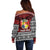 Personalised Tonga Constitution Day Off Shoulder Sweater Tongan Kupesi Ngatu Pattern