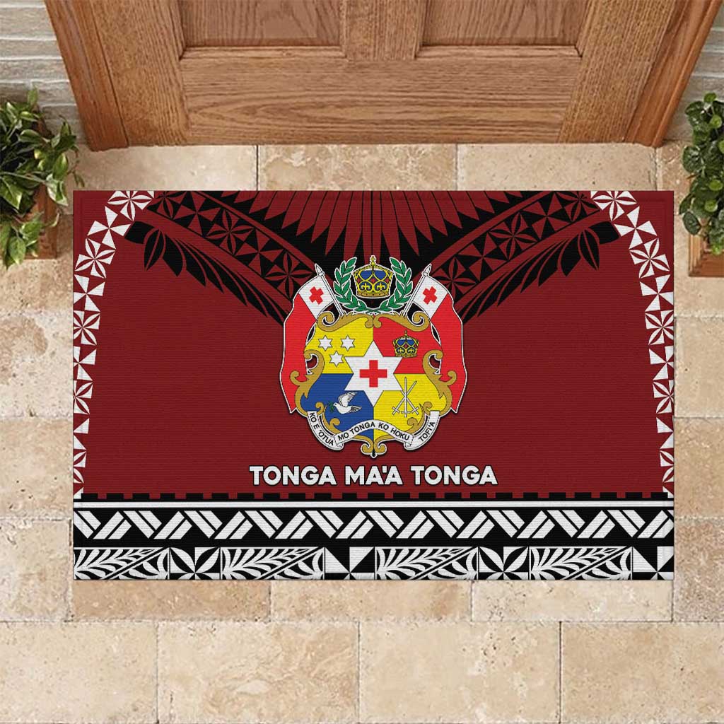 Tonga Constitution Day Rubber Doormat Tongan Kupesi Ngatu Pattern