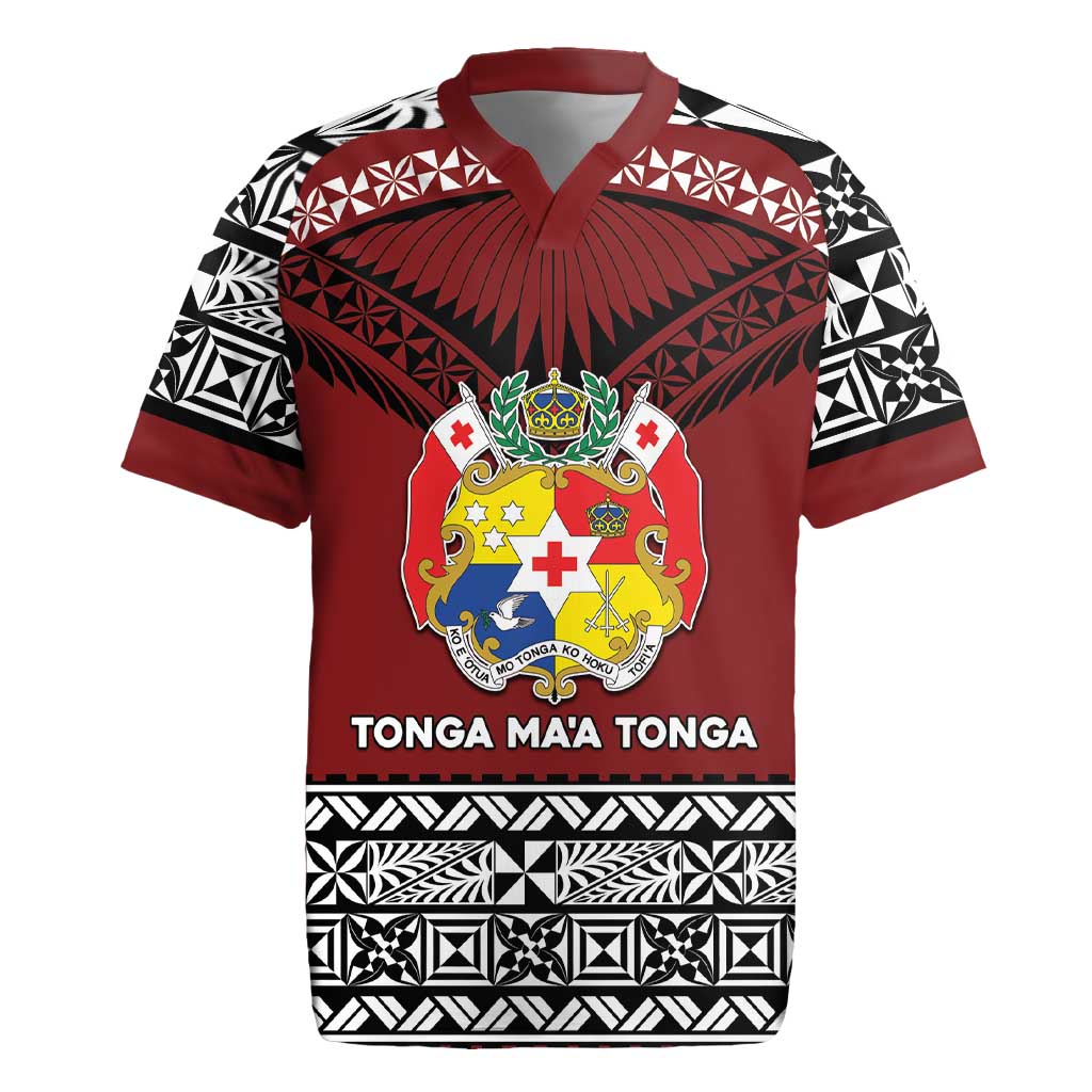 Personalised Tonga Constitution Day Rugby Jersey Tongan Kupesi Ngatu Pattern