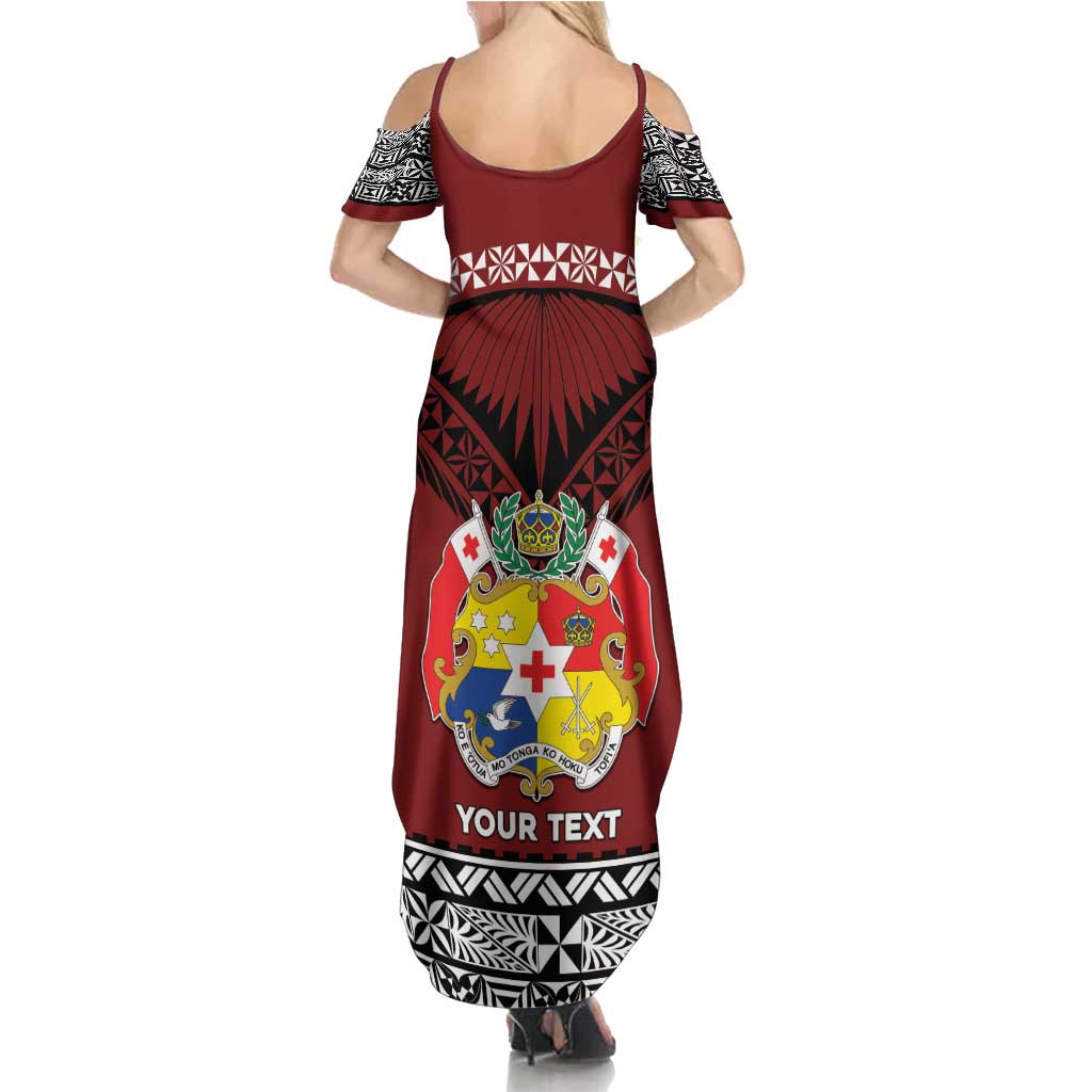 Personalised Tonga Constitution Day Summer Maxi Dress Tongan Kupesi Ngatu Pattern