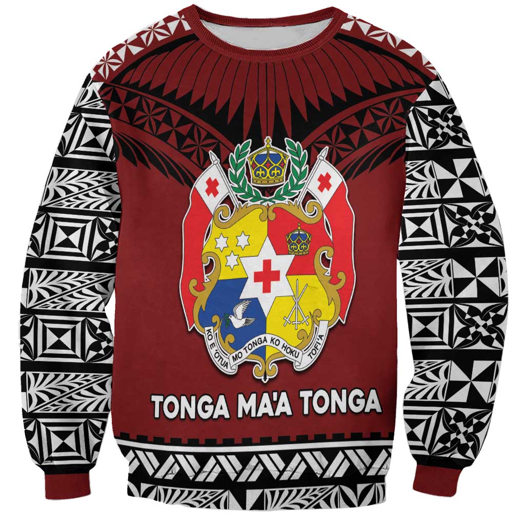 Personalised Tonga Constitution Day Sweatshirt Tongan Kupesi Ngatu Pattern