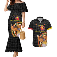 Papua New Guinea Tok Pisin Wik Couples Matching Mermaid Dress and Hawaiian Shirt Land Of The Unexpected LT05 Black - Polynesian Pride