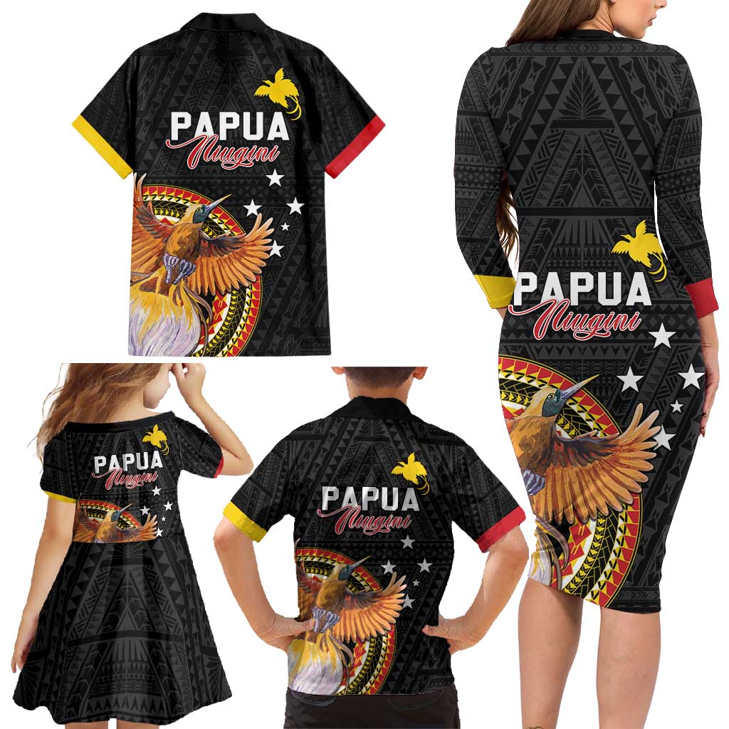 Papua New Guinea Tok Pisin Wik Family Matching Long Sleeve Bodycon Dress and Hawaiian Shirt Land Of The Unexpected LT05 - Polynesian Pride