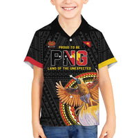 Papua New Guinea Tok Pisin Wik Family Matching Long Sleeve Bodycon Dress and Hawaiian Shirt Land Of The Unexpected LT05 Son's Shirt Black - Polynesian Pride