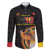 Papua New Guinea Tok Pisin Wik Family Matching Puletasi and Hawaiian Shirt Land Of The Unexpected LT05 Dad's Shirt - Long Sleeve Black - Polynesian Pride