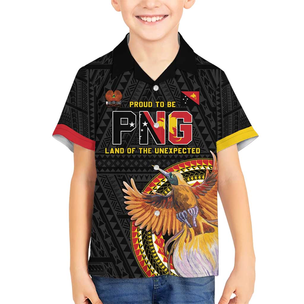 Papua New Guinea Tok Pisin Wik Family Matching Puletasi and Hawaiian Shirt Land Of The Unexpected LT05 Son's Shirt Black - Polynesian Pride
