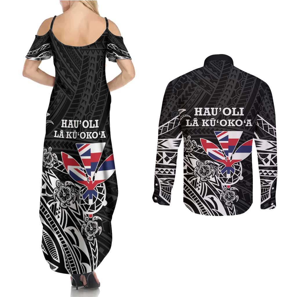 Hawaii November 28th Is My Independence Day Couples Matching Summer Maxi Dress and Long Sleeve Button Shirt