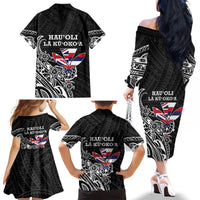 Hawaii November 28th Is My Independence Day Family Matching Off The Shoulder Long Sleeve Dress and Hawaiian Shirt LT05 - Polynesian Pride