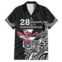 Hawaii November 28th Is My Independence Day Family Matching Puletasi and Hawaiian Shirt LT05 Dad's Shirt - Short Sleeve Black - Polynesian Pride