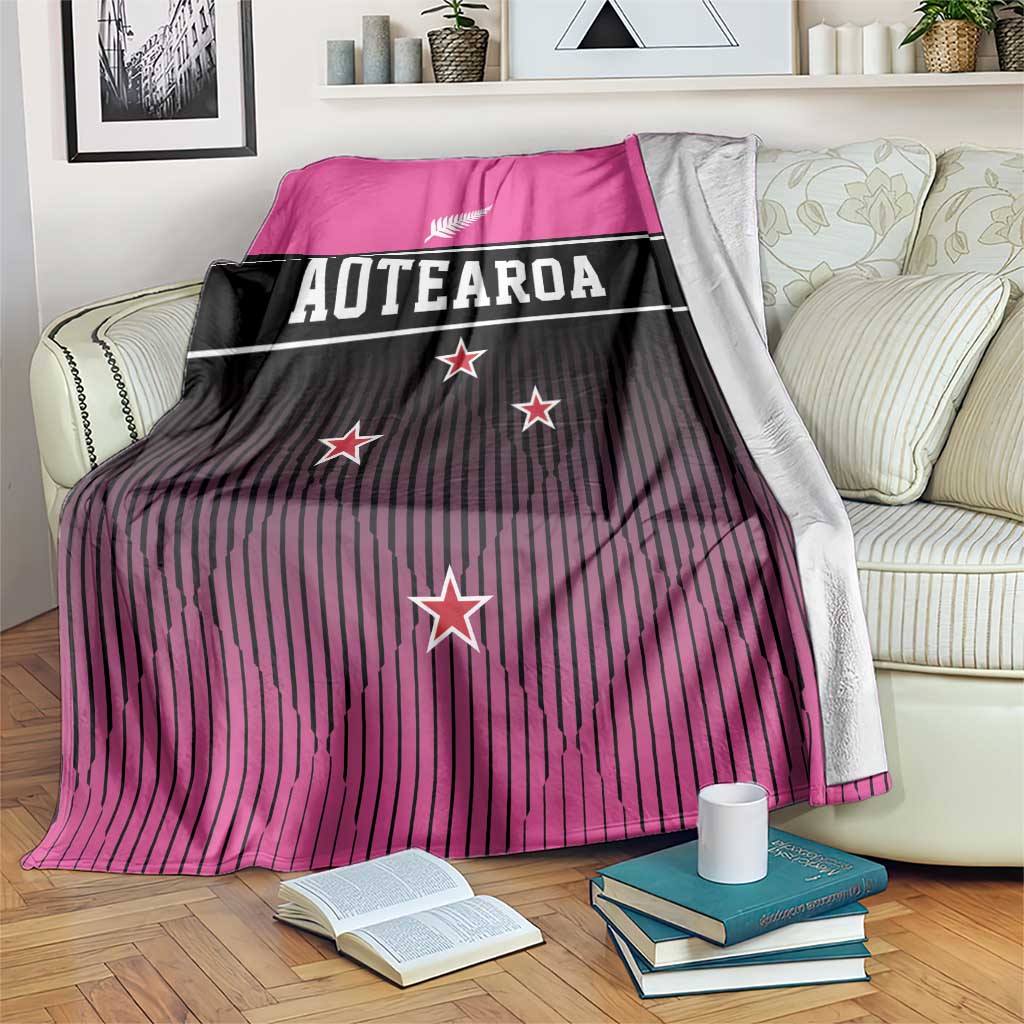 New Zealand Women Cricket Blanket Pink Simple Style