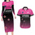 Custom New Zealand Women Cricket Couples Matching Long Sleeve Bodycon Dress and Hawaiian Shirt Pink Simple Style