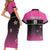 Custom New Zealand Women Cricket Couples Matching Short Sleeve Bodycon Dress and Hawaiian Shirt Pink Simple Style