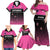 Custom New Zealand Women Cricket Family Matching Off Shoulder Maxi Dress and Hawaiian Shirt Pink Simple Style