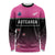 Custom New Zealand Women Cricket Long Sleeve Shirt Pink Simple Style