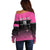 Custom New Zealand Women Cricket Off Shoulder Sweater Pink Simple Style