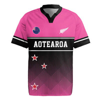 Custom New Zealand Women Cricket Rugby Jersey Pink Simple Style