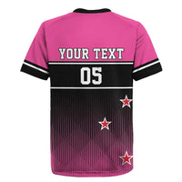 Custom New Zealand Women Cricket Rugby Jersey Pink Simple Style