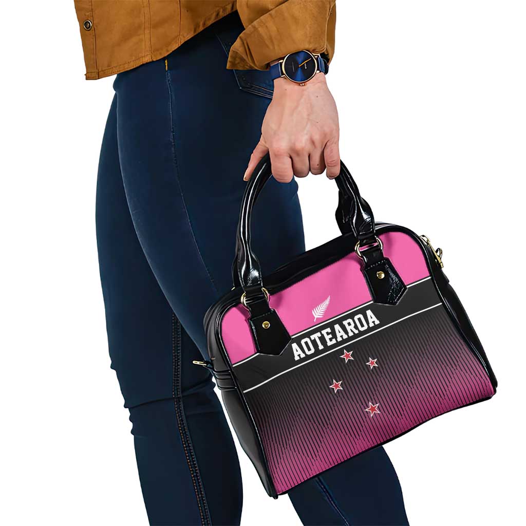 New Zealand Women Cricket Shoulder Handbag Pink Simple Style